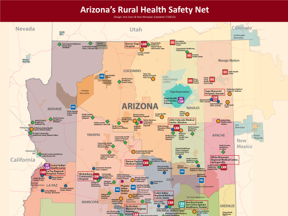 Arizona Rural Safety Net Map - Aug 2022