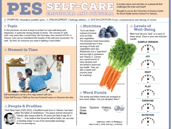 Self Care Placemat
