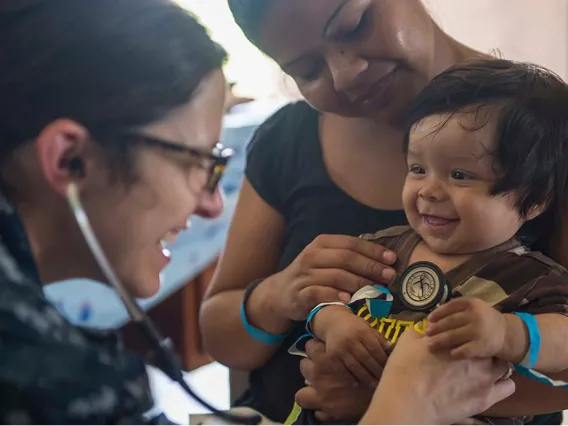 Checking the vitals of a baby 