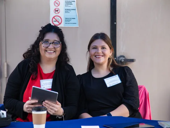 Melissa Quezada and Brianna Rooney at checkin