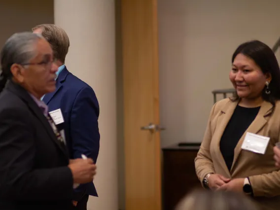 Sheryl Nelson and Dr. Molina talk at a break