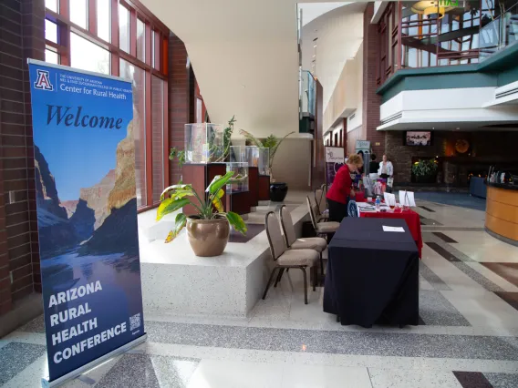 Welcome sign for the Rural Health Conference