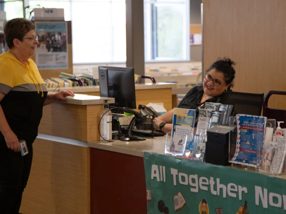 Librarians talking with each other