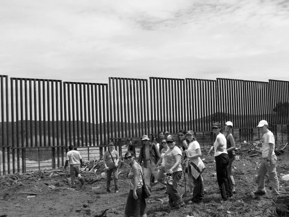 Service Learning students at the border