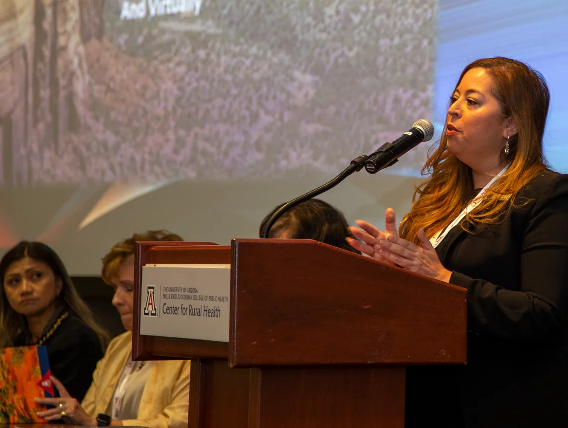 Joena Ezroj at the podium