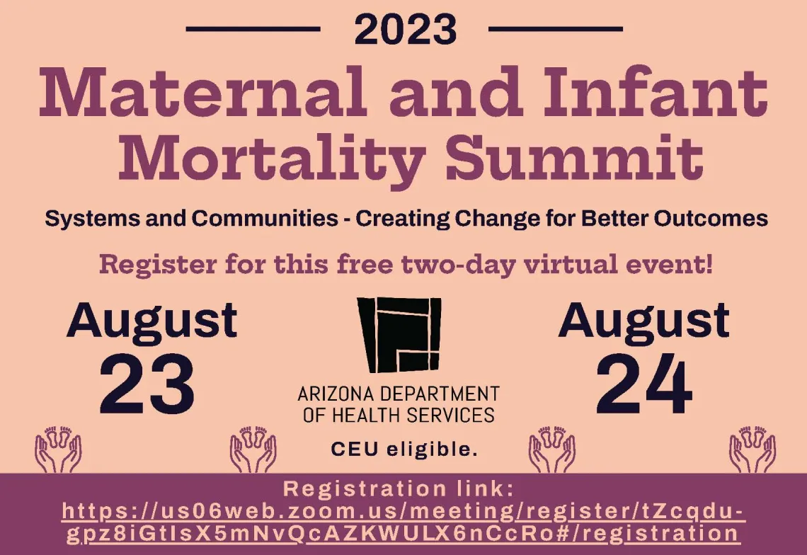 flyer for Maternal and Infant Mortality Summit