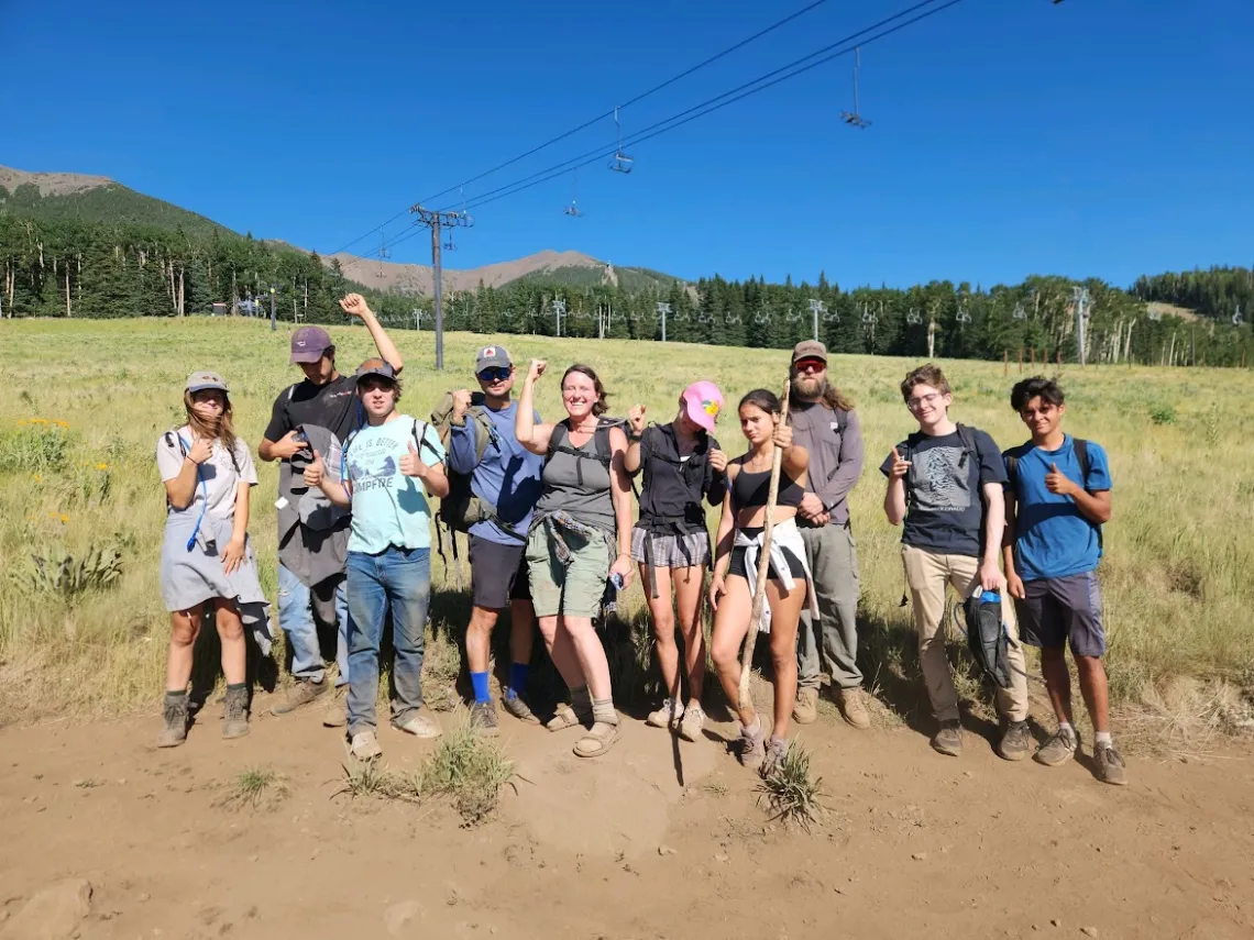 group of hikers on mt Humphreys