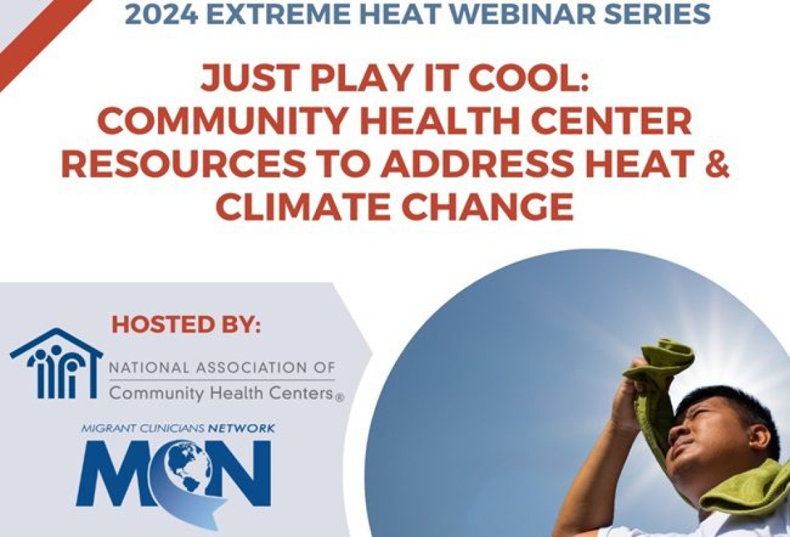 flyer image for community health center resources to address heat and climate change