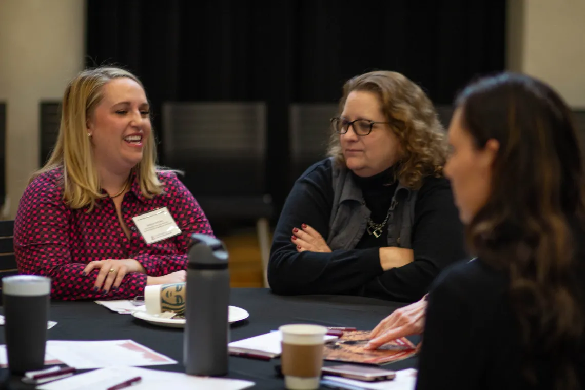 Meghan McCabe chats with attendees