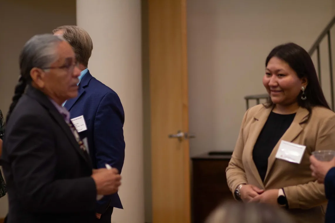 Sheryl Nelson and Dr. Molina talk at a break