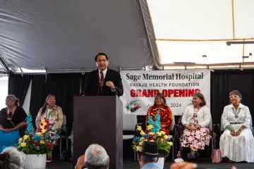 speaker at sage memorial grand opening