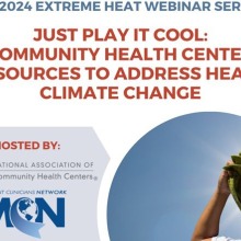 flyer image for community health center resources to address heat and climate change